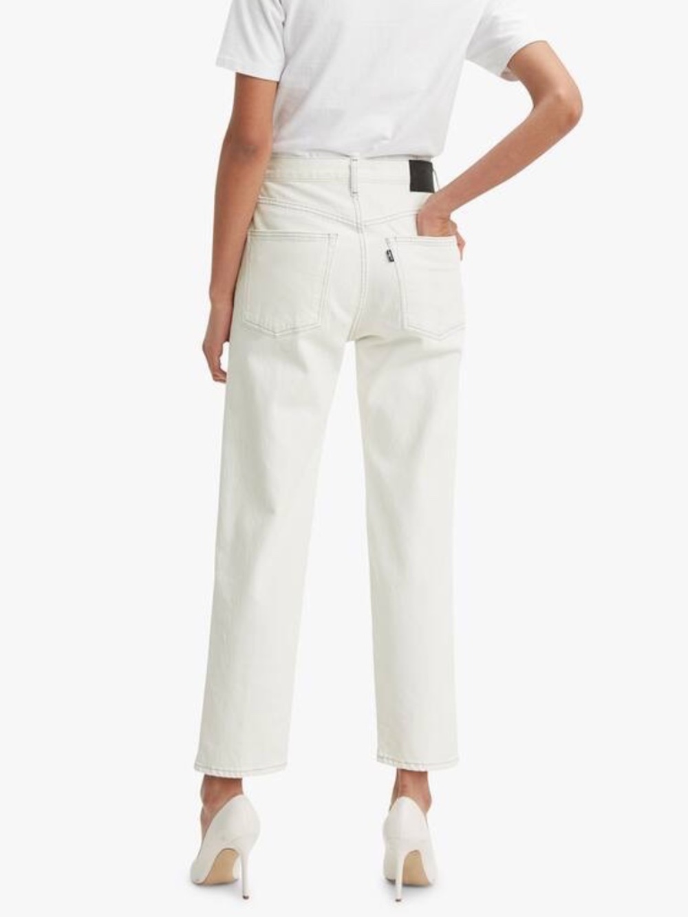 Levis Made and Crafted The Column Pant High Rise Straight Leg Jeans Ecru 26/27